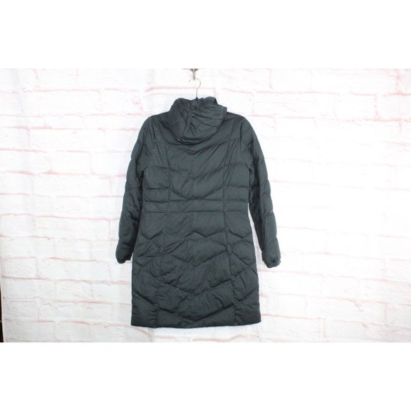 LL Bean Black Polyester Stretch Down Puffer Hooded Winter Coat Size XS - Picture 4 of 9